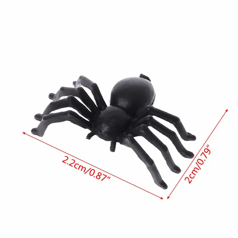 

50Pcs Small Black Plastic Fake Spider Toys Funny Joke Prank Props Halloween Decor Indoor Outdoor 54DF