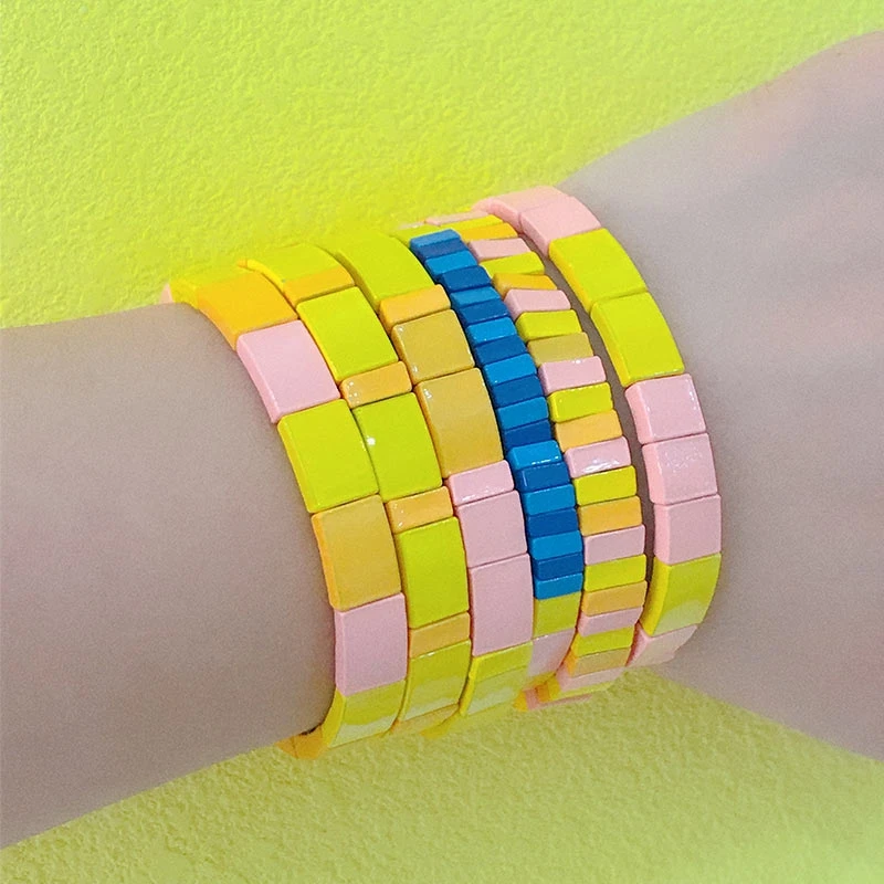 JUST FEEL модный эмалированный браслет растягивающийся мужские браслеты аксессуары