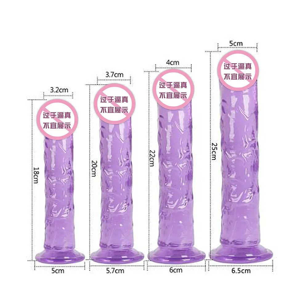 Реалистичный фаллоимитатор, Анальная пробка, мастурбатор, кристальная Желейная присоска, пенис, фаллоимитатор, искусственная пара, без виб...