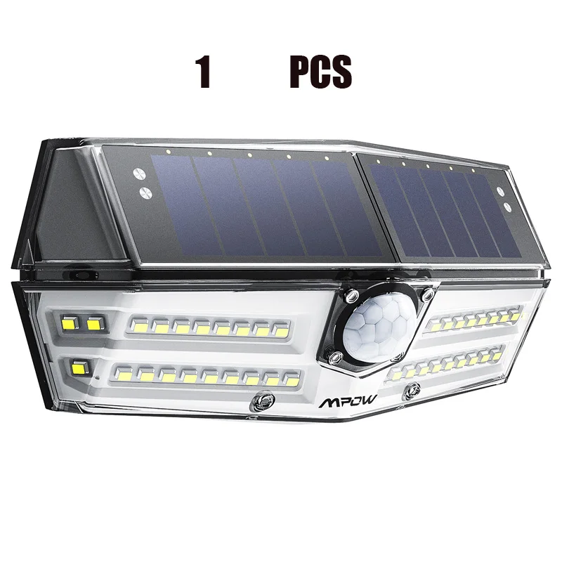 Mpow CD180 40 светодиодный открытый сад солнечный светильник s с 3 регулируемыми Светильник Модели IP66 Водонепроницаемый 24.5% эффективный Панели солнечные - Испускаемый цвет: 1 Pack