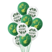 10pcsset dinosaur printing %e2%80%8baluminium foil balloons children birthday party decoration green white balloons baby shower balloon