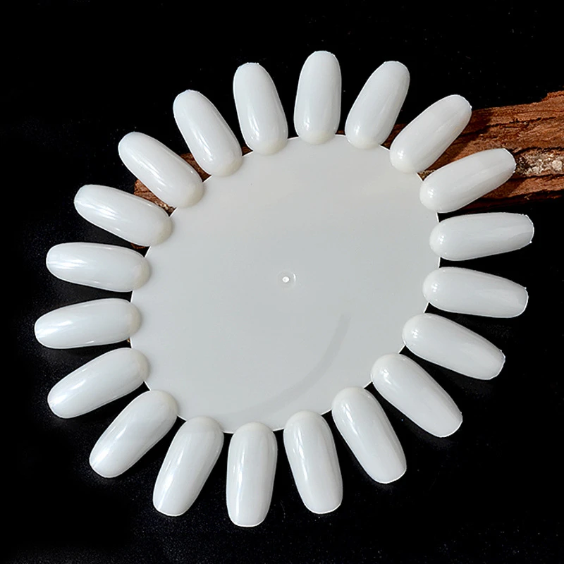 

1Pcs Oval False Nail Display Swatches Wheel with 20 Color Tip Sticks Practice Chart Board Sunflower Shape Nail Art Tools