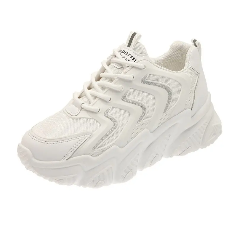 

Spring Lace-Up Platform Sports Shoes for Women Breathable Ladies Sneakers Leopard Print Faux Fur Sneakers Women's Casual Shoes