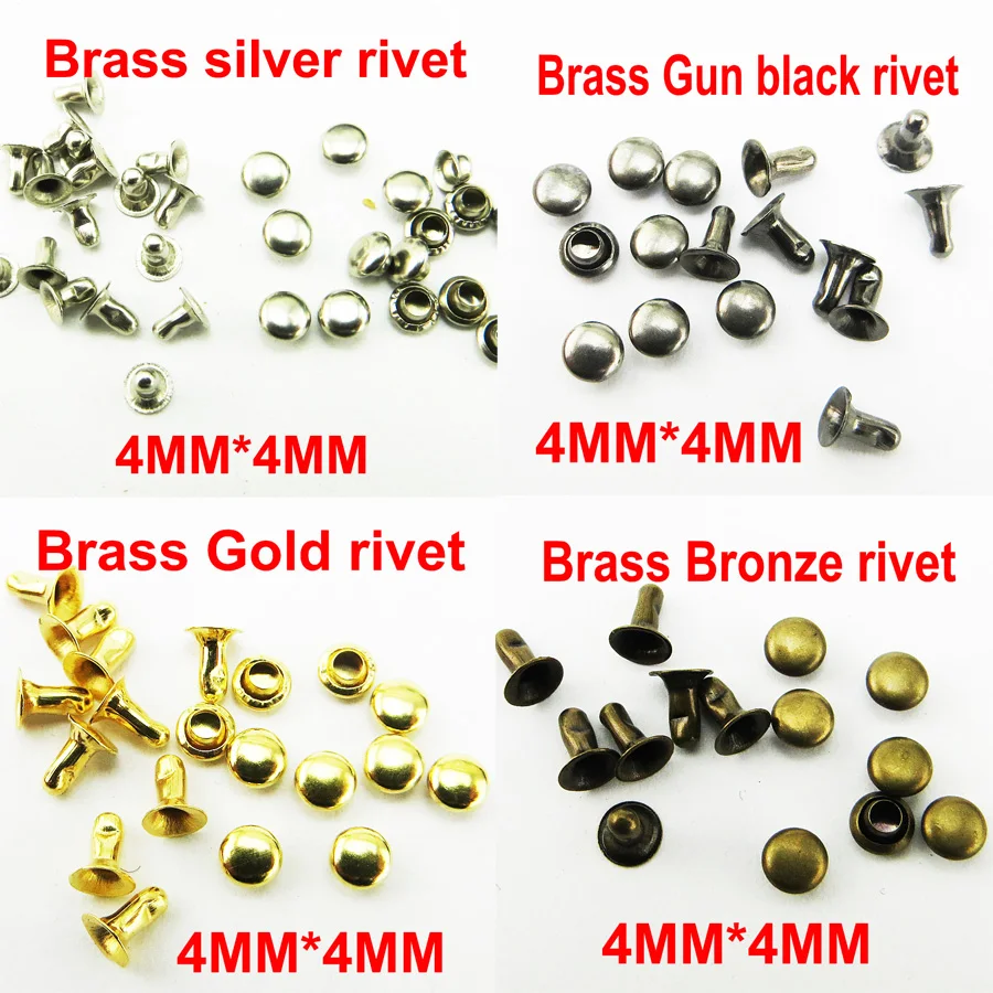 Серебристые медные заклепки для сумок 4 мм * 200 шт. пуговицы шитья одежды
