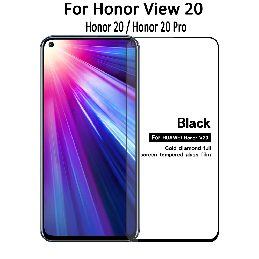 Закаленное стекло для Huawei Honor View 20 полное покрытие защита экрана на View20 Защитное