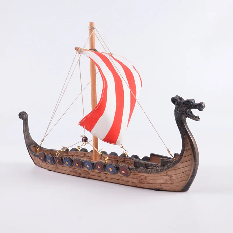 Viking longship Дракон сувенир-лодка резная Смола ремесло украшения дома Викинги кораблей Парусная модель игрушки подарки 25,5x17,5x5,5 см