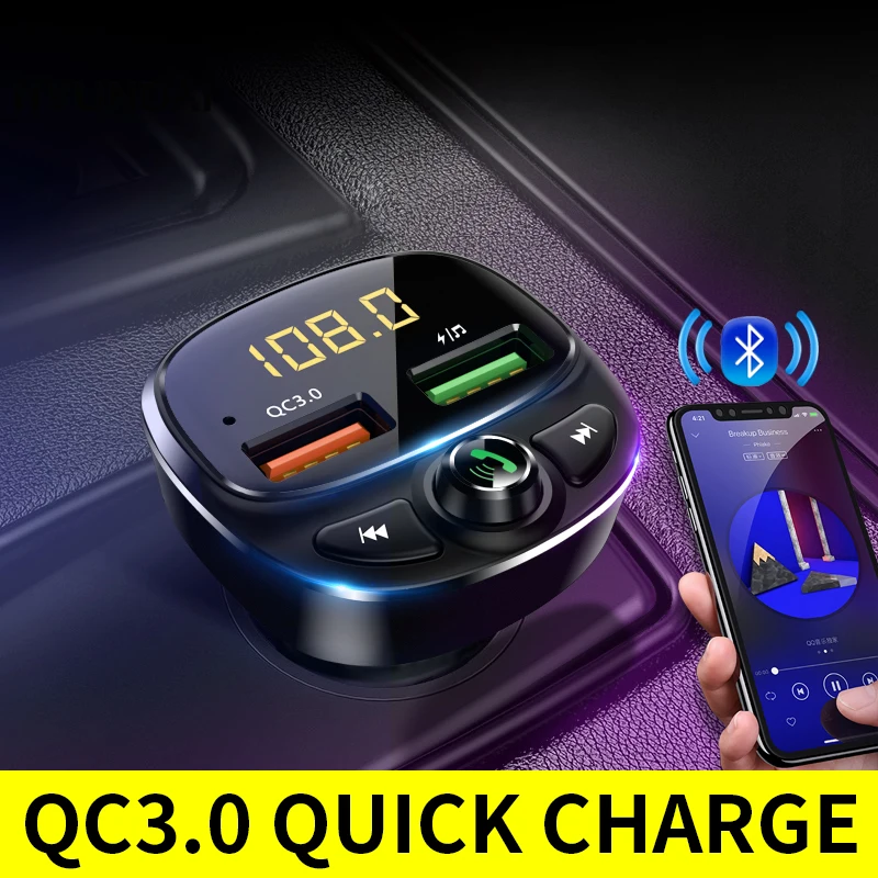 Автомагнитола QC3.0 Snelle Autolader Fm-zender Bluetooth двойной Usb-кабель мобильный автоматический