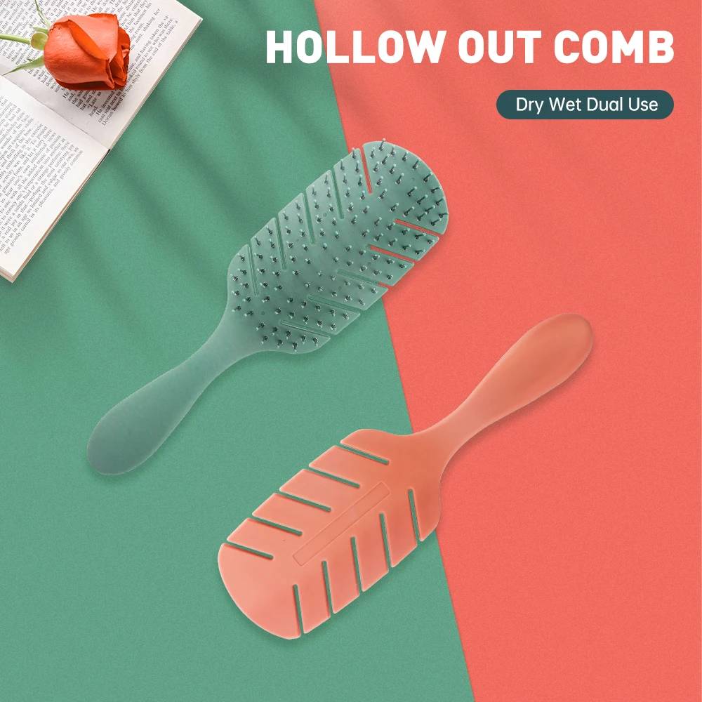 

CestoMen Hollow Out Comb Hair Massage Brush Salon Home Hollowing Tools Women Hair Styling Brush Dry Wet Dual Use Massage Comb