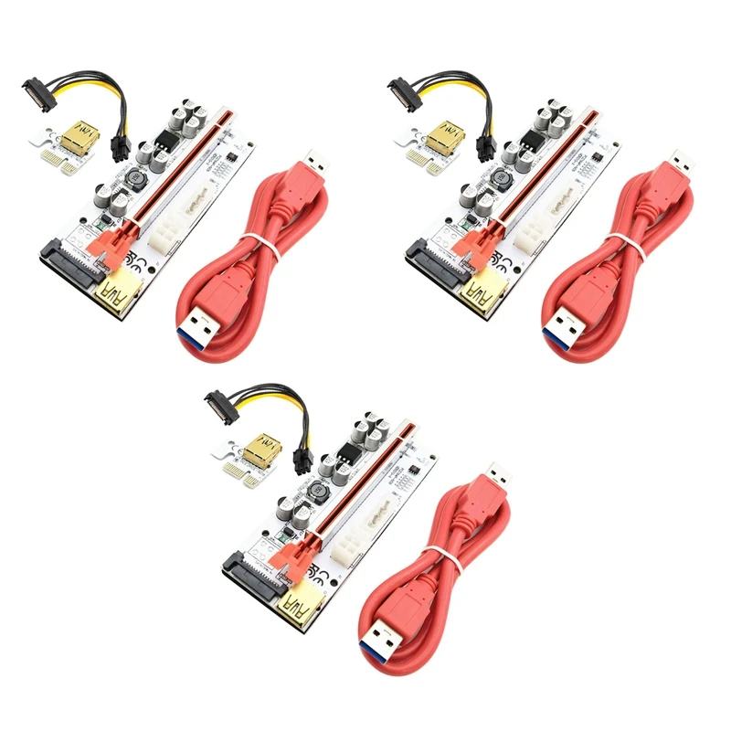 

Адаптер для майнинга на 1X-16X USB 3,0 SATA3.0 6PIN + 4PIN