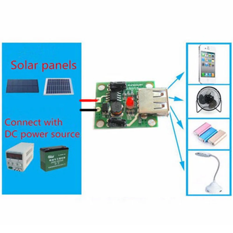 1 шт. DC 6V 20V 18V до 5V 2A макс USB зарядное устройство регулятор для панели солнечных