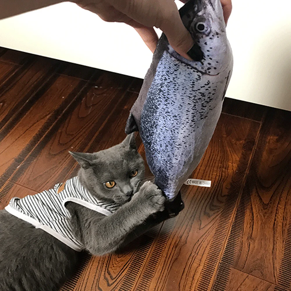 3D Рыба подарки плюшевый Кот Интерактивная игрушка для питомцев кошачья мягкая