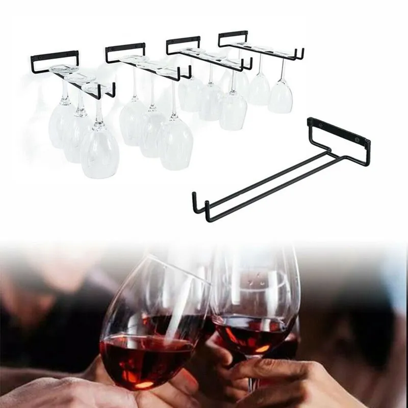 

1pcs Wine Glass Cup Holder Hanging Rack Home Bar Storage Counter Kitchen Washing Tools Storage Rack Wall Mounted Holders