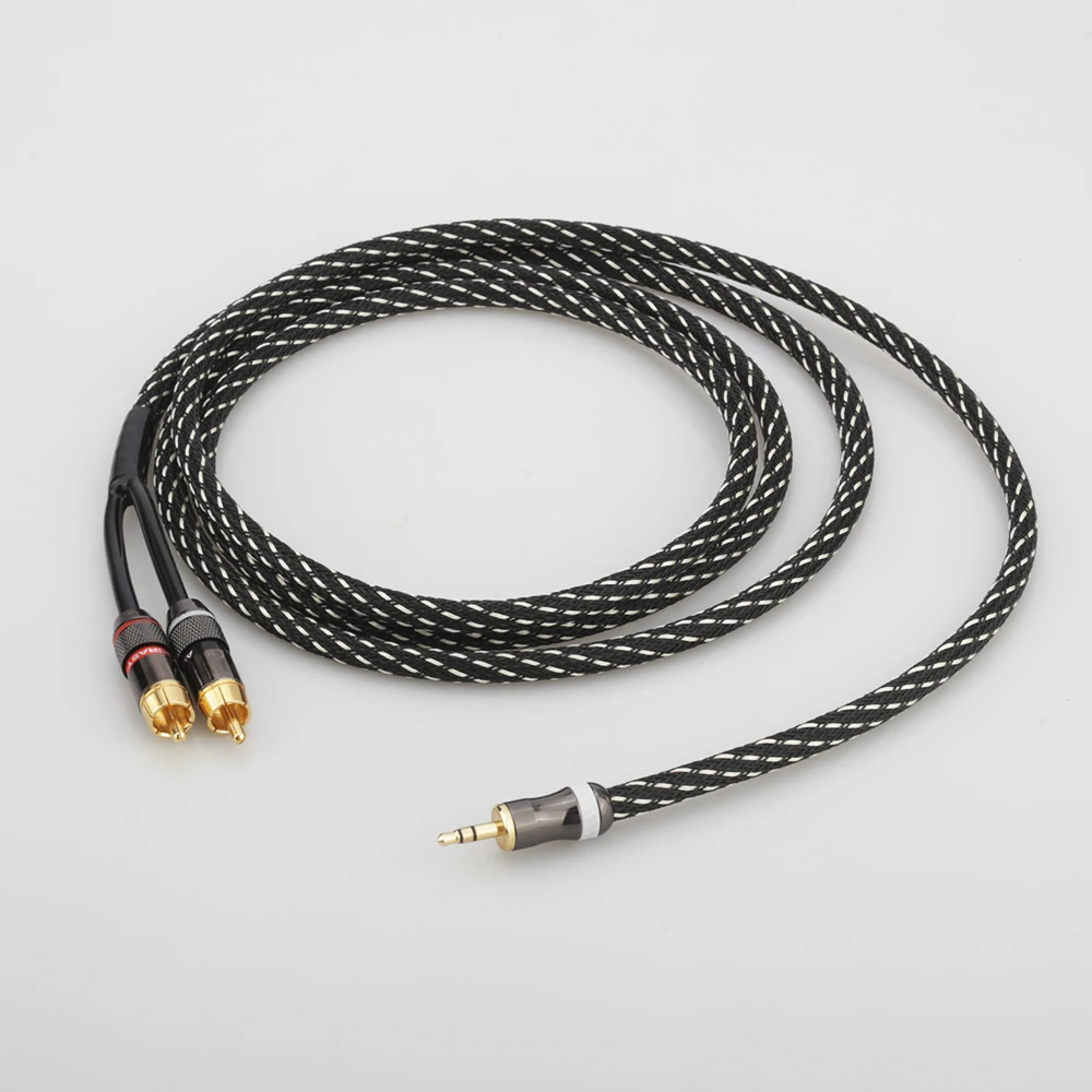Audiocrast 3.5mm to RCA Cable 2-Male AUX 99.99% 4N-OFC 1/8 Stereo Audiophiles Headphone | Электроника