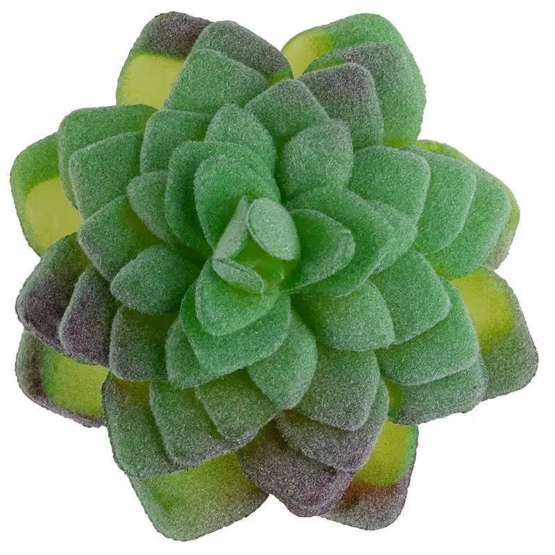 24 Artificial Succulents Green Flocking Plant Bonsai Desktop Fake Plants Valentine Day Christmas Wedding Decoration Plante - Цвет: 24
