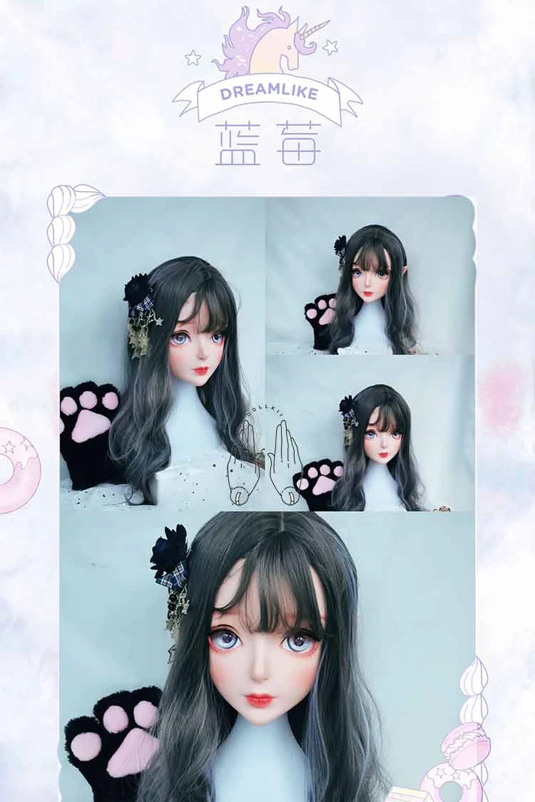 

(Dollkii 17) Female Girl Silica Resin Cosplay BJD Cross Dressing Kigurumi Head Mask Anime Role Play Party Crossdresser Doll Mask