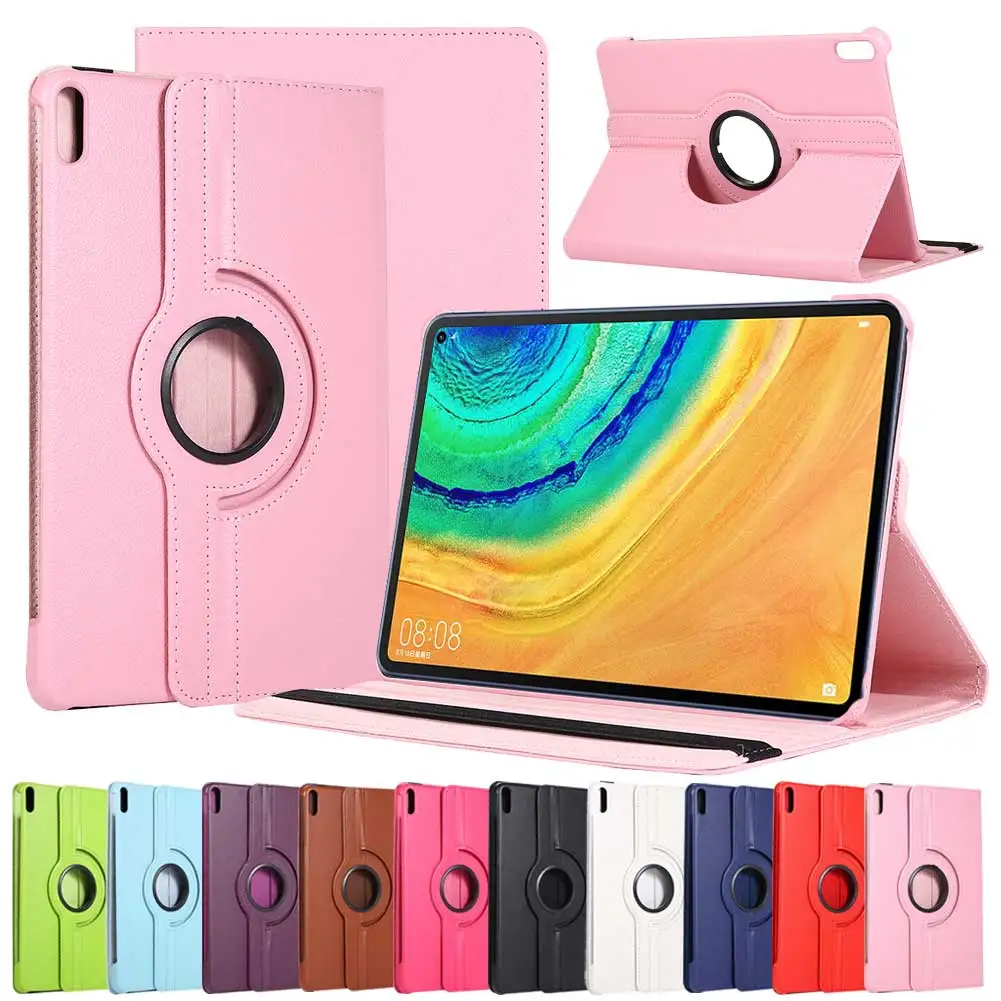 Чехол для Huawei MatePad Pro 10 8 2019 вращающийся на 360 градусов PC + PU откидной подставка