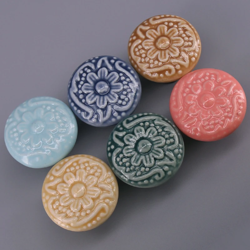 1х милые детские ручки для спальни цветочный шкаф комода керамические 33 мм|Ручки