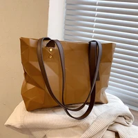 cgcbag 2021 fashion womens tote bag vintage large capacity pu leather shopper bag female designe simple shoulder bag women