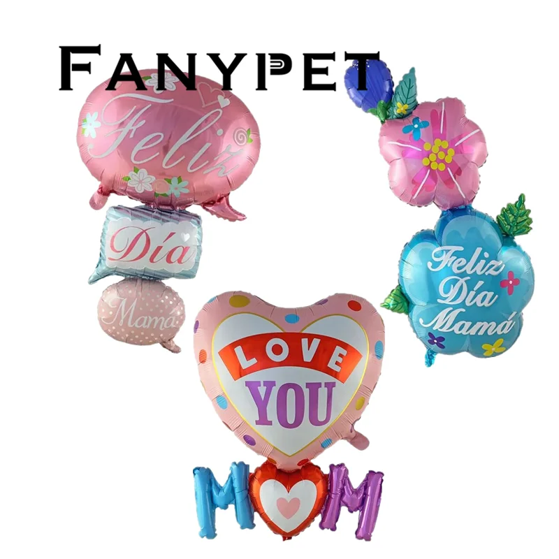 

5pcs Mama Foil Balloons Flower Spanish Feliz dia Mama Mother's Day Birthday Party Decorations kids Quiero adultGlobos