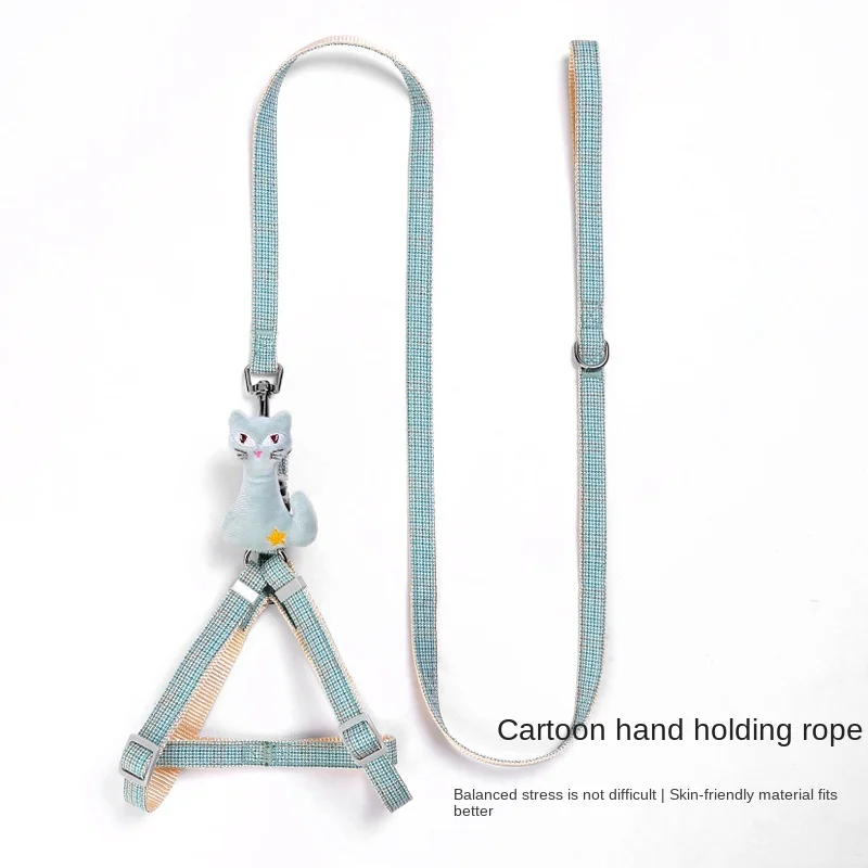 

New dog leash cartoon cat pet chest straps walking the dog rope chain dog collar accessories