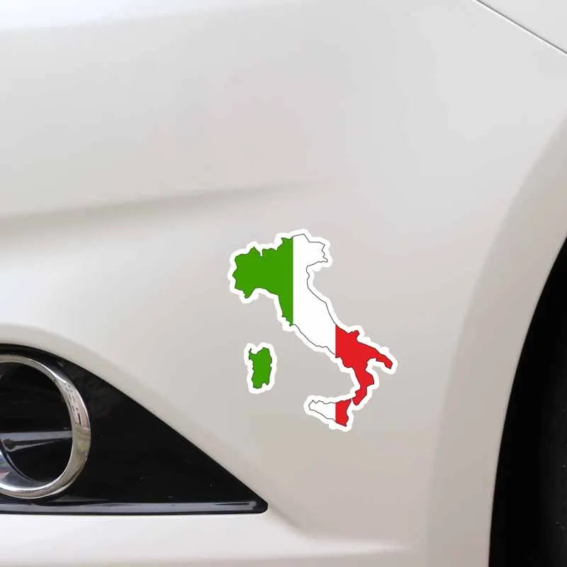 

Funny Car Sticker Motorcycle Flag Italy Map PVC 12cm X 10cm Accessories Cover Scratches Waterproof Decal