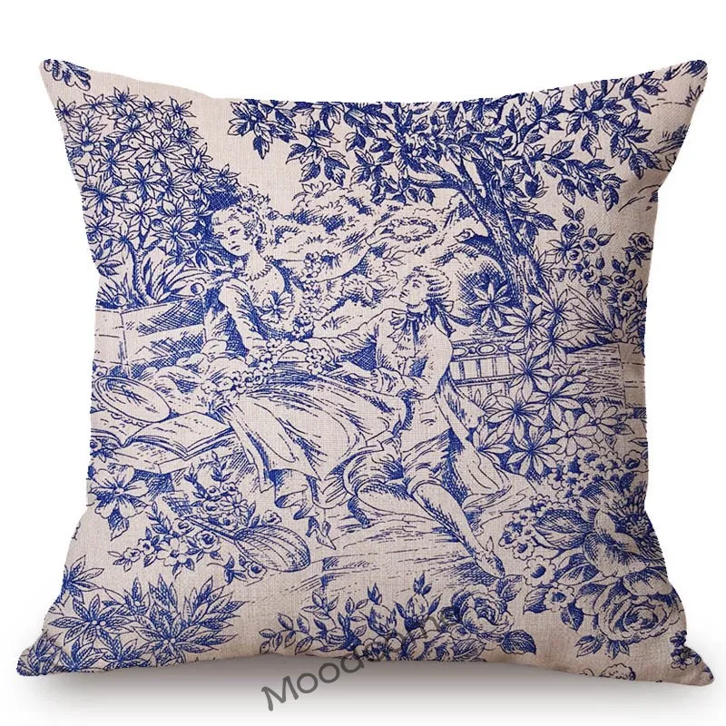 Традиционный классический французский фон с рисунком темно-синий элегантный