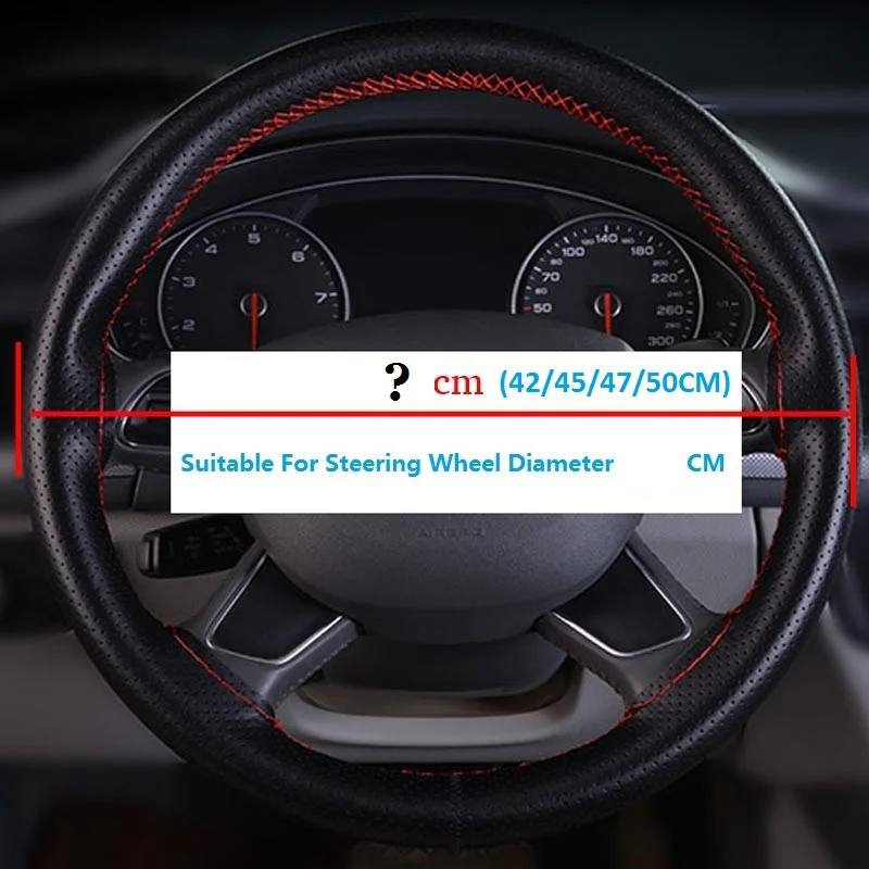 38cm Genuine Leather DIY Steering Wheel Cover Covers For Citroen DS Mazda Subaru Mitsubishi Renault Honda Hyundai Lada | Автомобили и