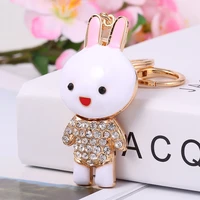 xuqian 2644mm 2022 fashion with creative metal diamond rabbit key chain for jewelry making bag a0135