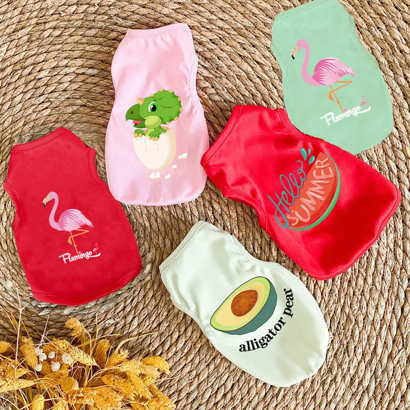 Одежда с принтом в виде собак маленьких собак XS XXL простой щенок собака аксессуар футболка с рисунком кота и полосатая ПЭТ жилет без рукавов цельное платье летняя одежда Рубашка с рисунком «Собаки» - Лучшие товары для дома с Али