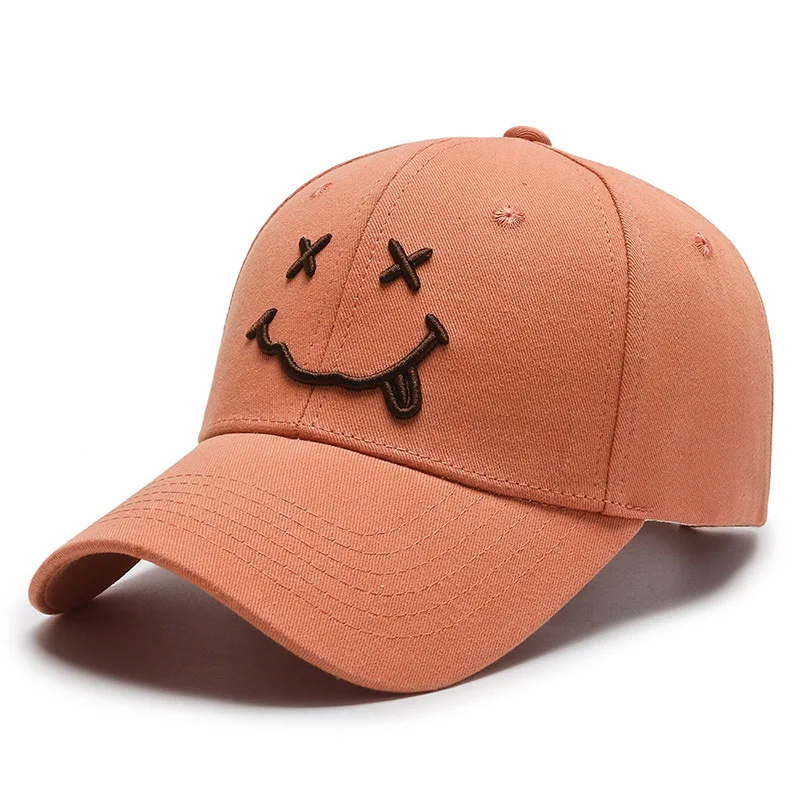 

Embroidery Funny Face Baseball Cap Women Men Sunshade Hip Hop Girl 2021 Snapback Caps Summer New Trucker Hats Fashion Dad Hat