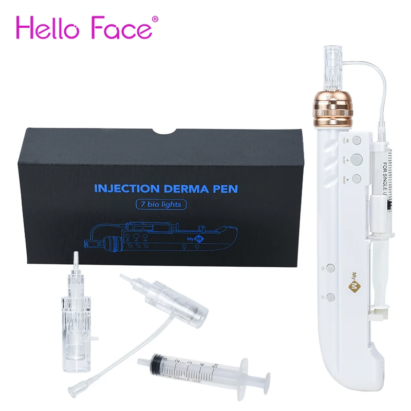 Portable Smart Hydra Injector Microneedling Pen With 7 Color Light Phototherapy Auto Aqua Derma Pen Facial Treatment Machine