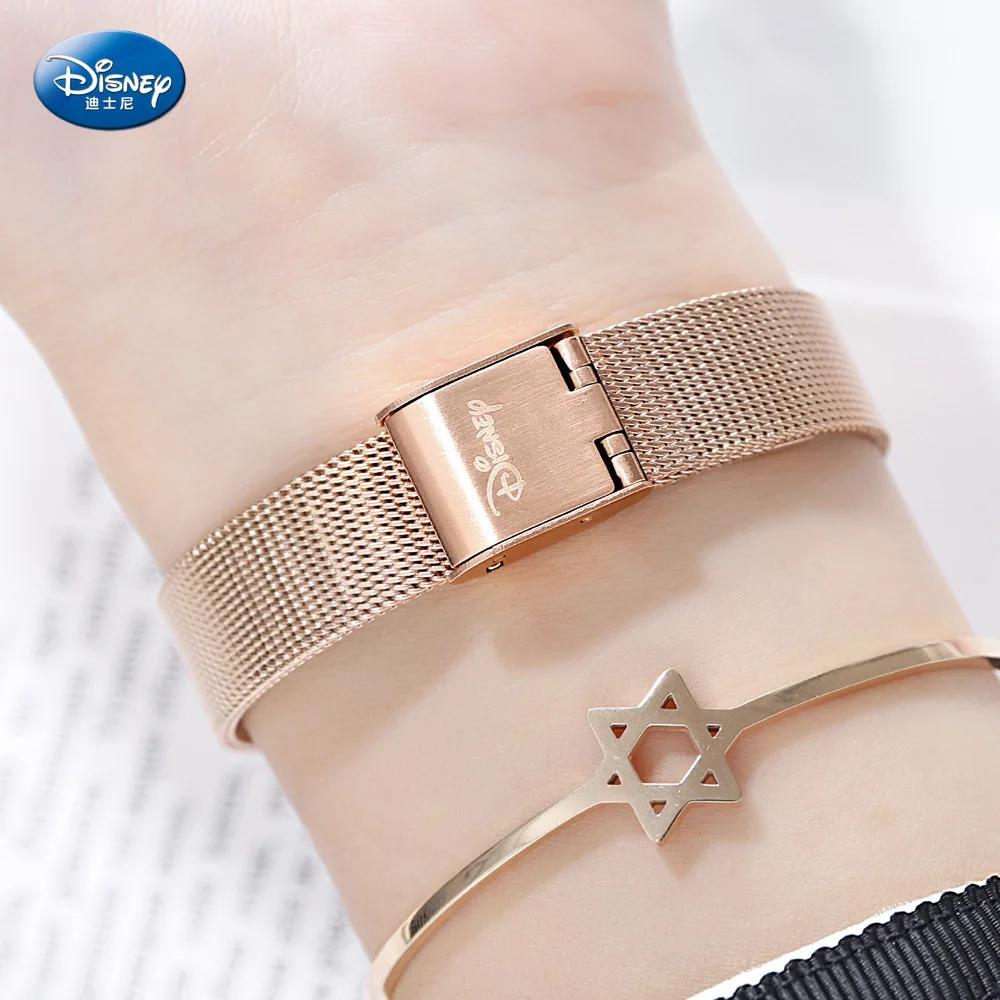 Дисней стальной ремень часы Микки Маус для женщин полный звезд Мода простой