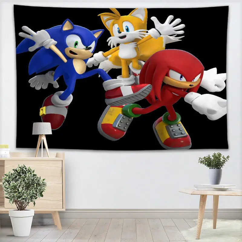 Sonic The Hedgehog гобелен настенный Декор для домашней вечеринки на день рождения украшения тканевые гобелены палатка туристический спальный коврик - Цвет: 18