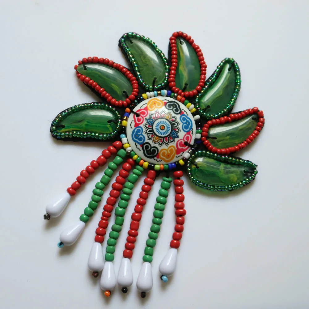 Fashion folk tassel beaded Patches for Clothing Rhinestone sequins floral parche ropa Appliques Decoration Badge | Дом и сад
