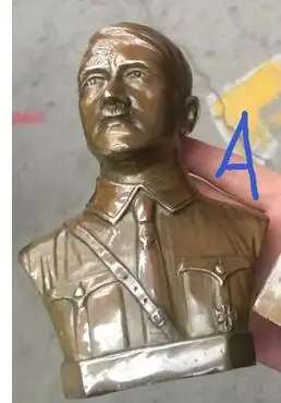 Русская статуя царя Николая II, бюст 5 дюймов, бронзовая статуя - Цвет: A