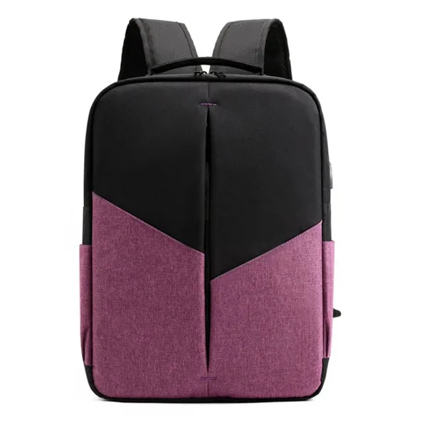 purple Бизнес-usb сумка с зарядкой для мужчин 14 дюймов рюкзак для ноутбука водонепроницаемый высокой емкости Mochila Противоугонный Повседневный дорожный рюкзак сумка - Цвет: purple