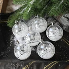 6 шт. белый Снежный шар, рождественские украшения, елочные украшения, Прозрачные Шары, подвесные рождественские украшения для дома, Рождество
