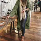 Женские Длинные рукава блузки свободного покроя Кимоно Кардиган с длинным рукавом, топы Celmia 2021 осень свободные Асимметричные рубашки плотное пальто размера плюс