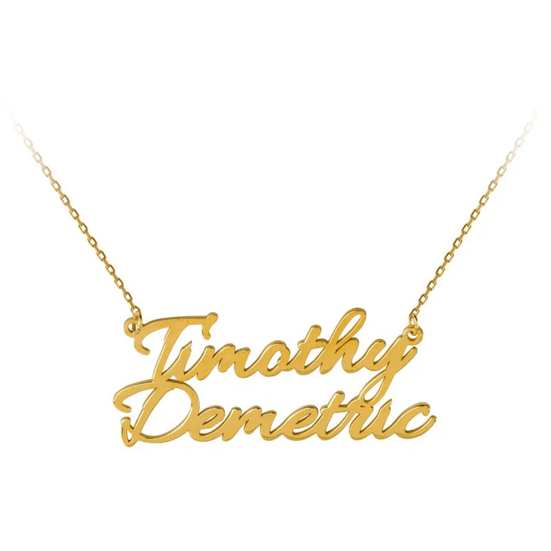 Ожерелье с двойным именем ожерелье двумя именами на заказ персонализированным