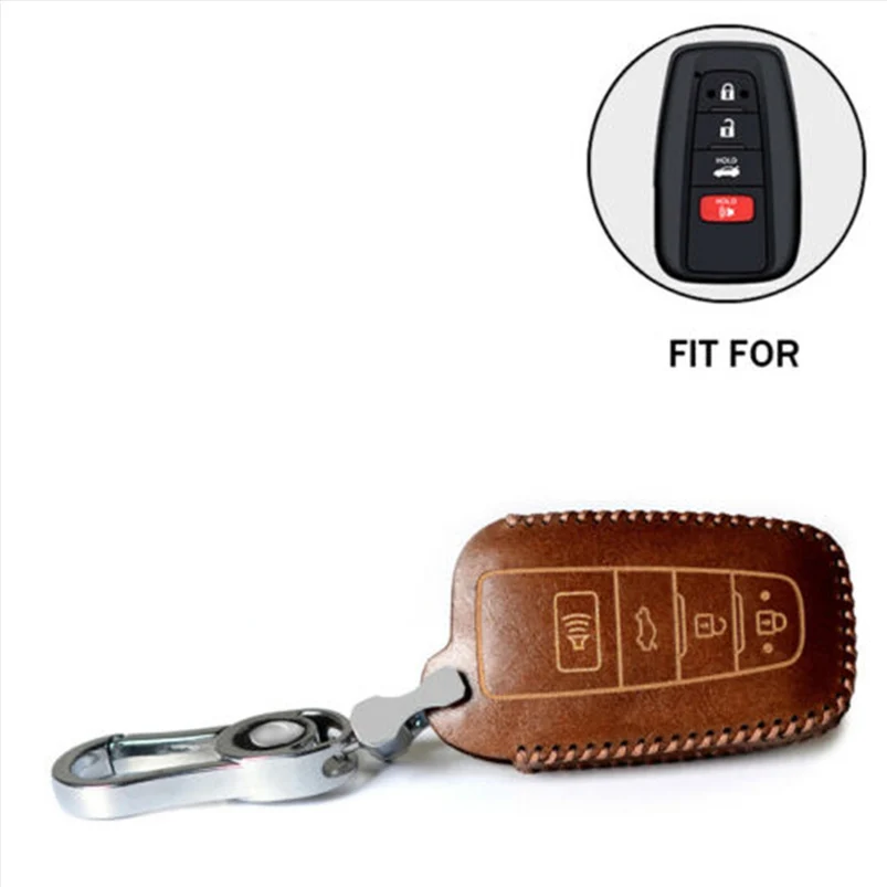 Умный автомобильный брелок для ключей из натуральной кожи с 4 кнопками 1 шт.