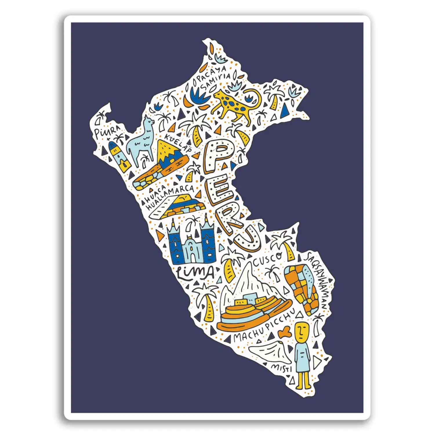 Для 2x10 см Peru Machu Picchu карта виниловая наклейка s стикер багаж путешествия#19265(10 см высотой