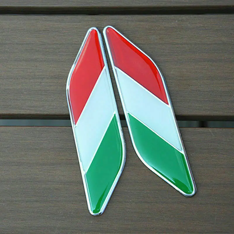 2x итальянский флаг Стиль Loge автомобильный значок на крыло эмблема стикер