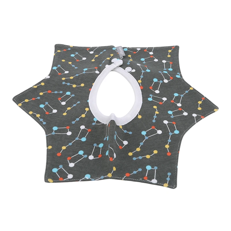 Unique Style Cartoon Lovely Baby BibRotating Double Snap Fashion Pattern Dot Striped Star Bib For Girl Boy Flower Kid | Мать и ребенок