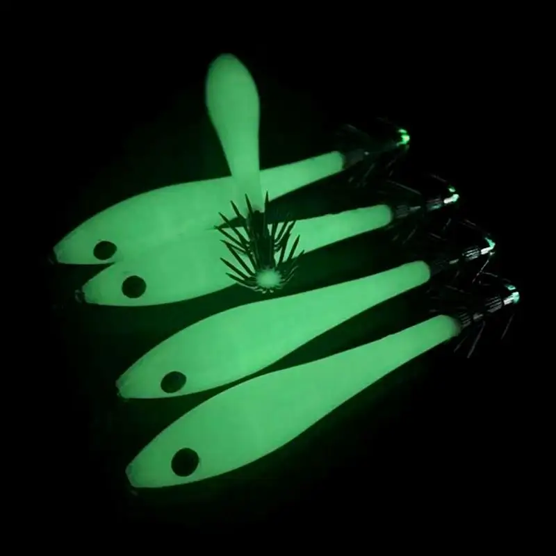 

5Pcs/lot Fishing Lures Hooks Luminous Squid Jig Hard Lure Fishing Tackle Lure Noctilucent Bait for Freshwater Saltwater Fishing