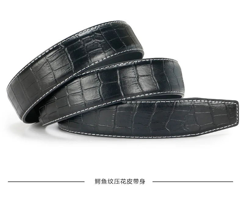 3.5cm Wide Designer Belts Men High Quality Cowhide Crocodile Pattern Leather Belt Without Buckle Black Brown | Аксессуары для