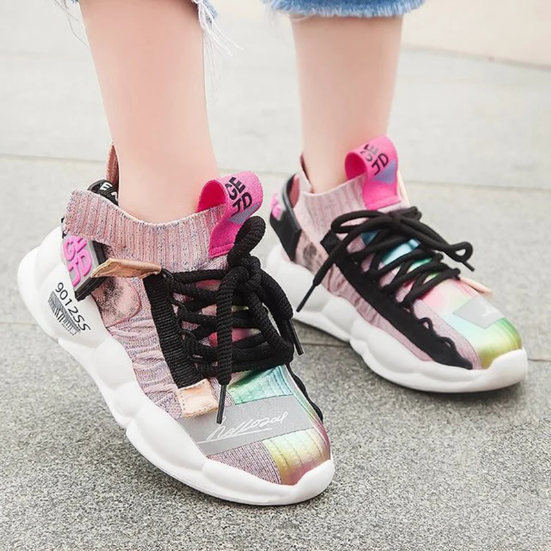 2019 осенние детские кроссовки для девочек обувь мальчиков модная повседневная