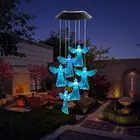 Светодиодные колокольчики на солнечной батарее, фонари-бабочки с изменением цвета, светодиодные водонепроницаемые рождественские уличные садовые праздничные украшения