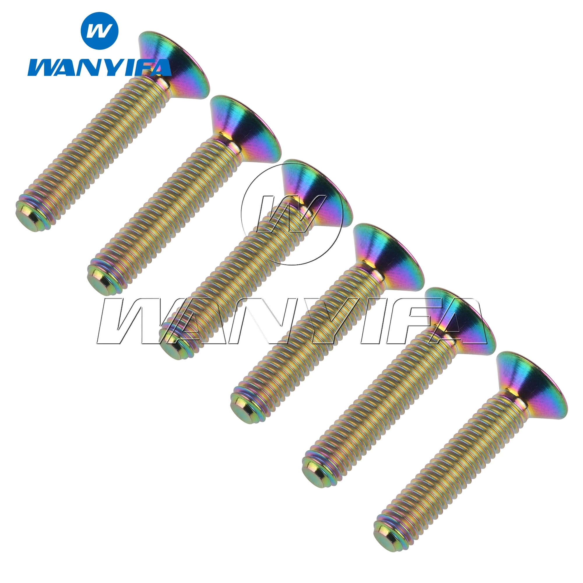 Wanyifa титановый Ti m5x25 мм потайной Винт шестигранные титановые/Золотые/радужные