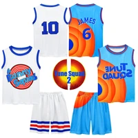 space jam 2 jersey kids jame 6 10 cosplay tune squad basket shirt vest shorts summer new 2021 basketball uniform sports suit