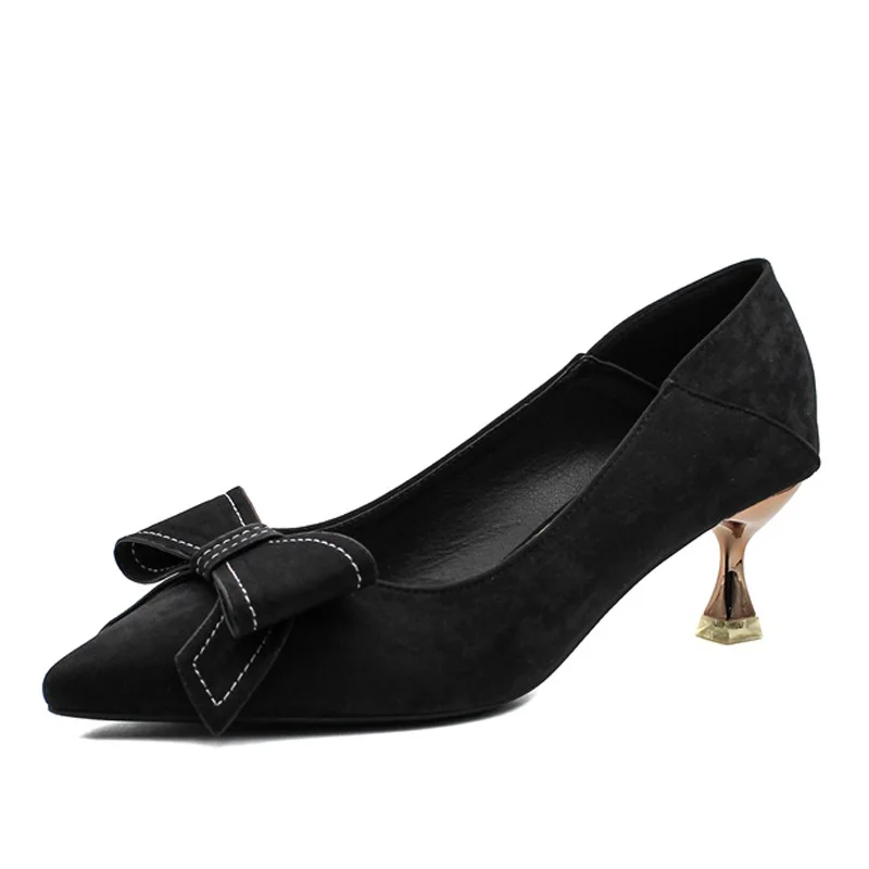 

Women's Stiletto Heels 2021 Spring New Pointed Toe All-Matching Bow Internet Celebrity Women's Shoes Daily Labor Suit